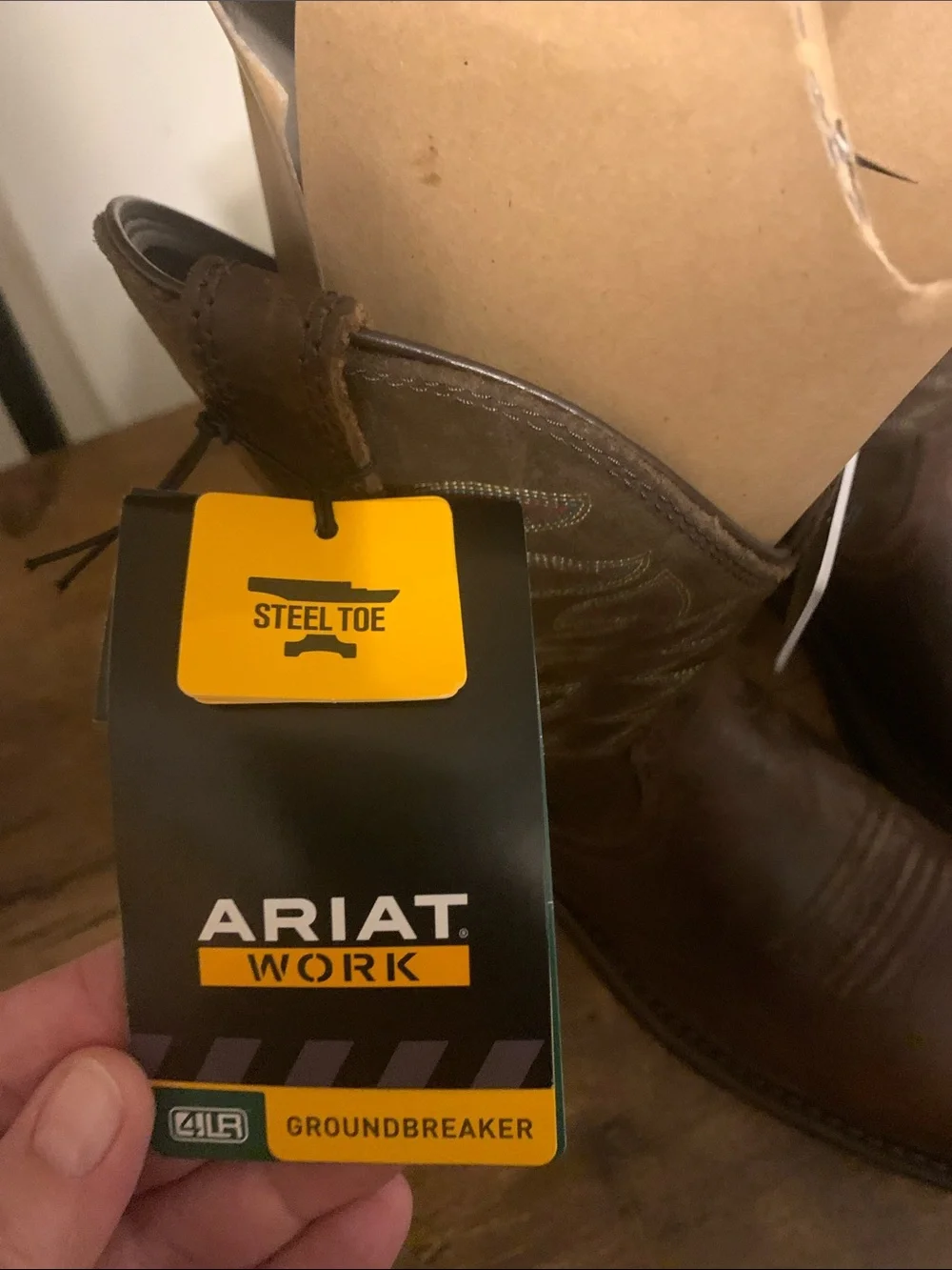 Ariat Men's Brown Leather Western Work Boots